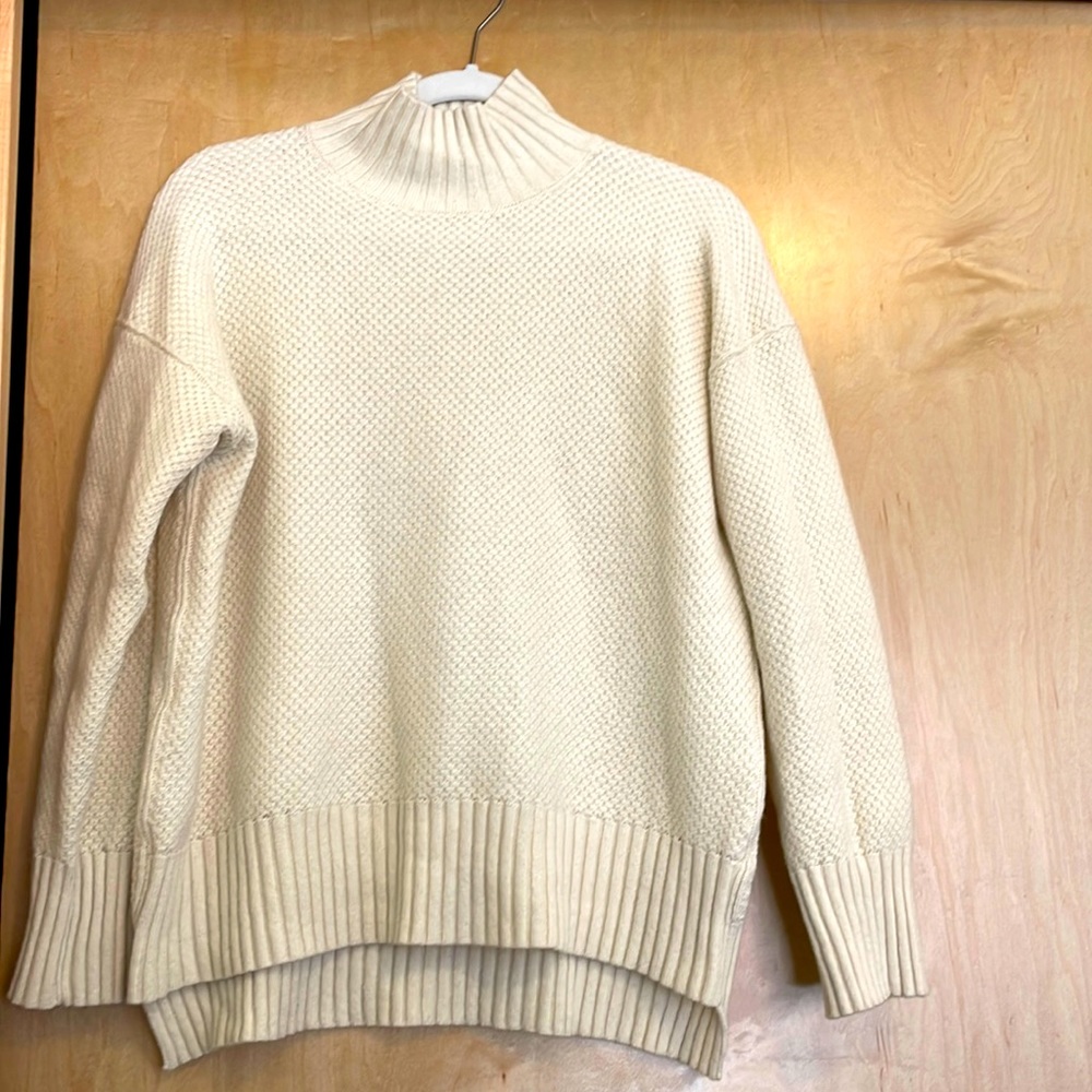 Everlane Stroopwaffel Cashmere Turtleneck in Bone/Cream